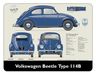 VW Beetle Type 114B 1953-55 Mouse Mat